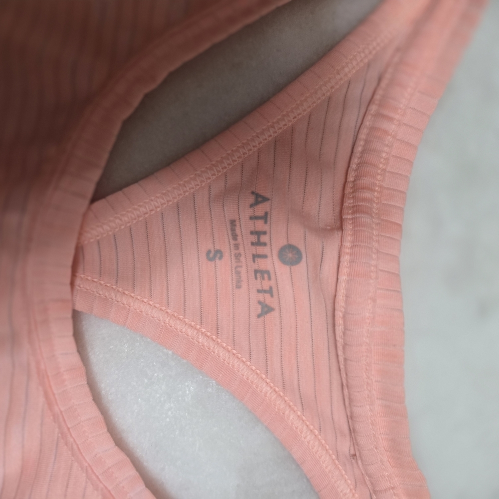 Athleta Light Coral Ribbed Racerback Tank Top - Picture 2 of 5